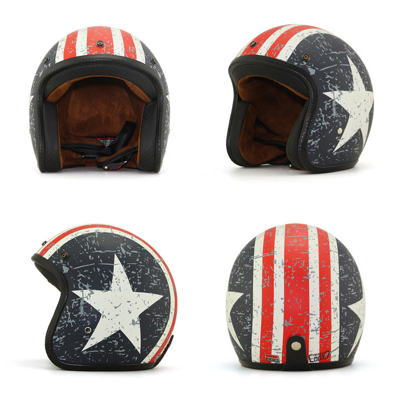 Bubble Visor Retro Vintage Printed Helmet