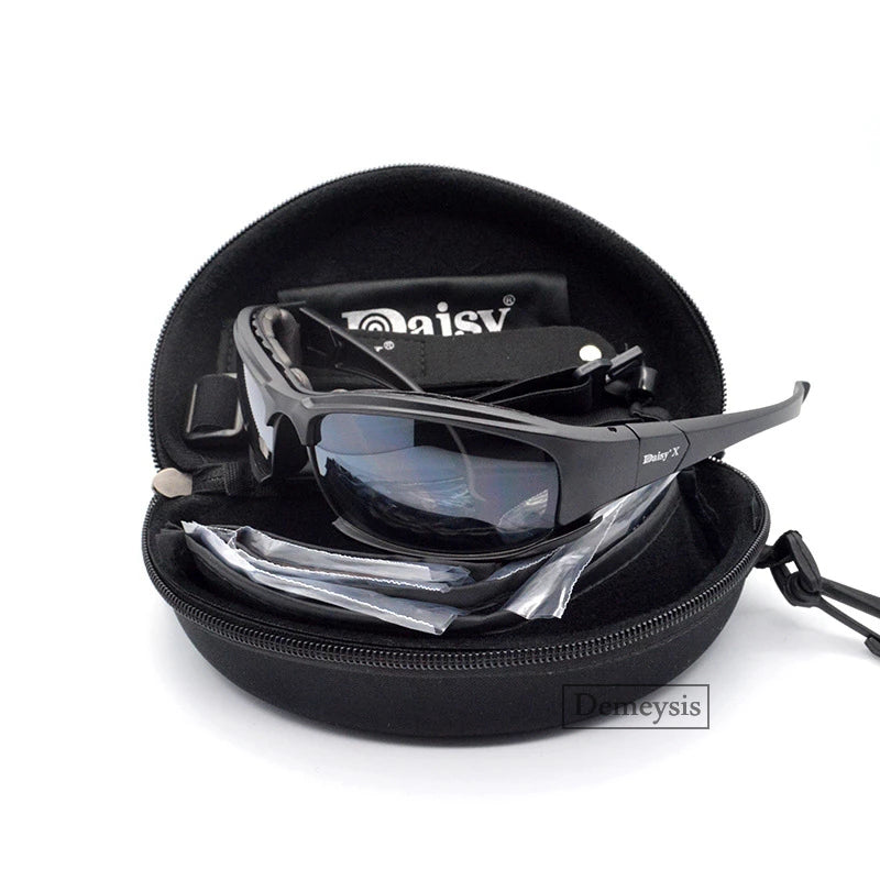 Shock Proof Polarized Motorcycle Glasses with 4 Lens