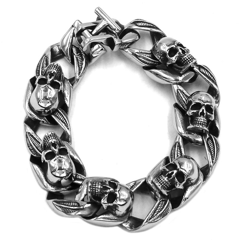 Gothic Biker Skull Bracelet