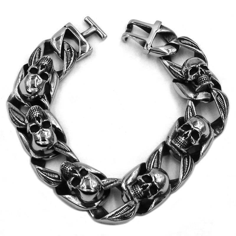 Gothic Biker Skull Bracelet