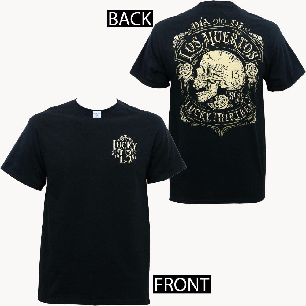Black Lucky 13 Skull T-Shirt