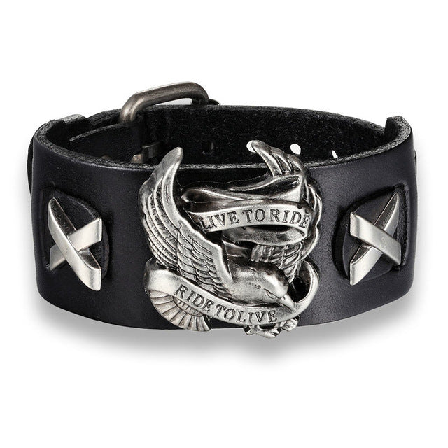 Ride to Live Leather Bracelets