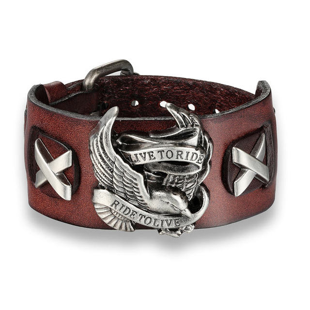 Ride to Live Leather Bracelets