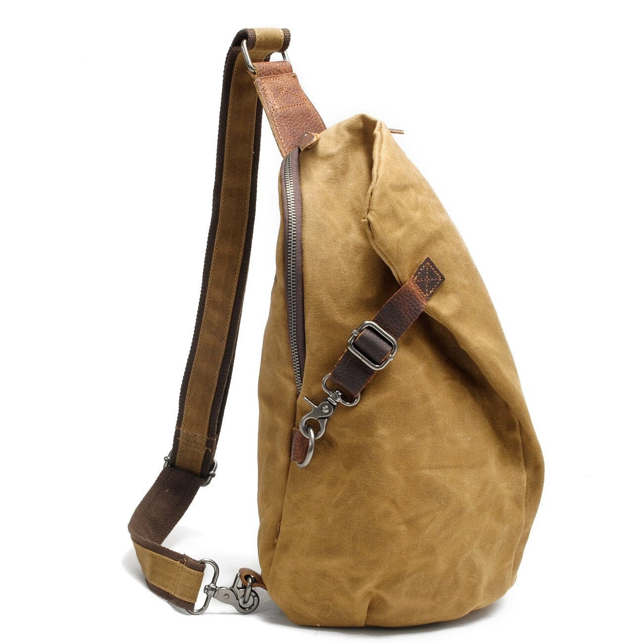 Waterproof Leather Sling Cross-body Retro Backpack