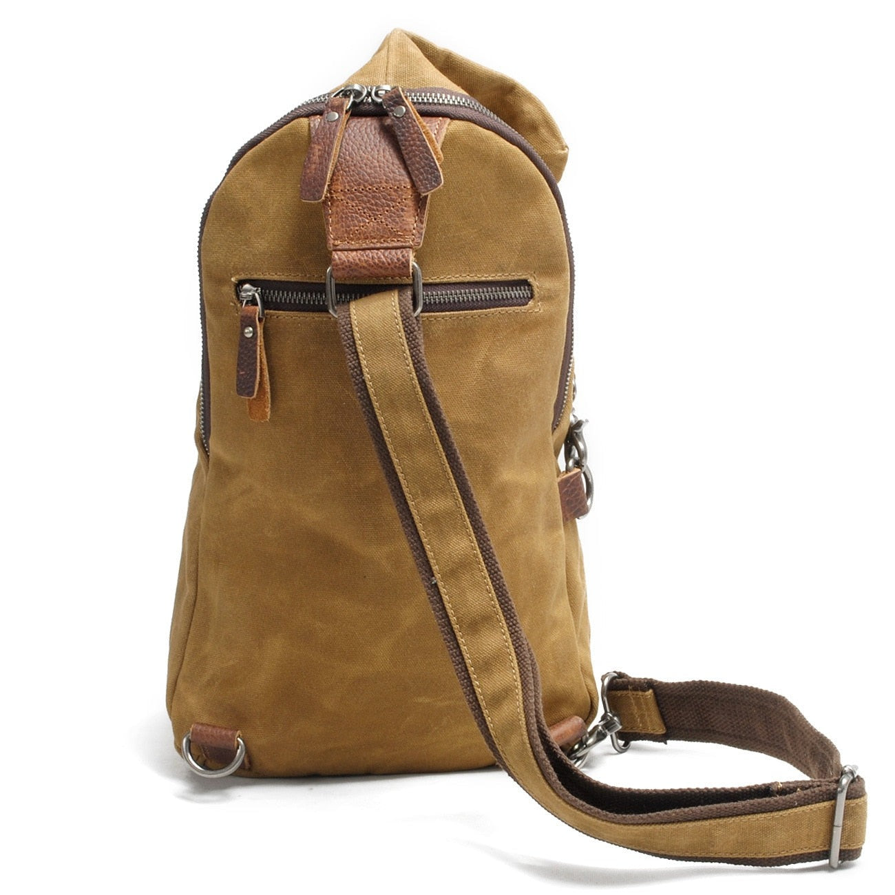 Waterproof Leather Sling Cross-body Retro Backpack