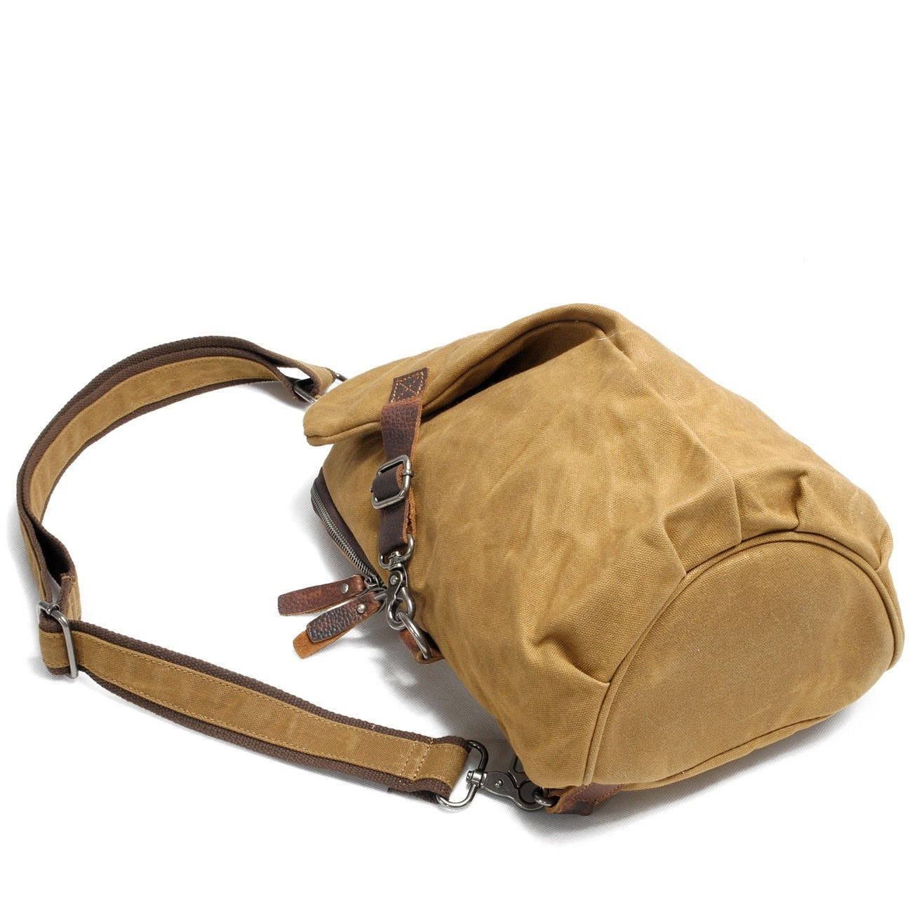 Waterproof Leather Sling Cross-body Retro Backpack