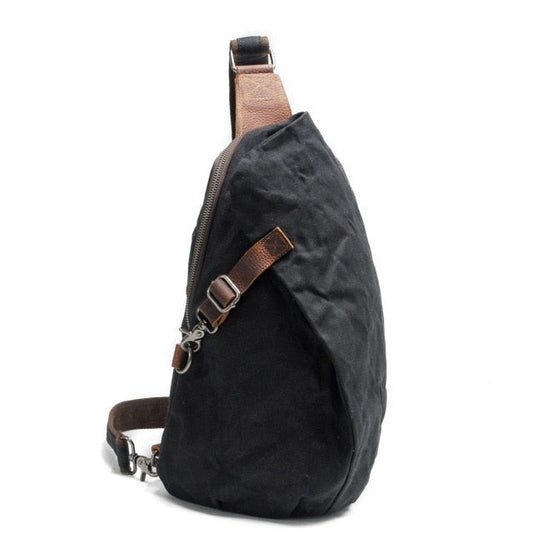 Waterproof Leather Sling Cross-body Retro Backpack