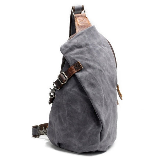 Waterproof Leather Sling Cross-body Retro Backpack